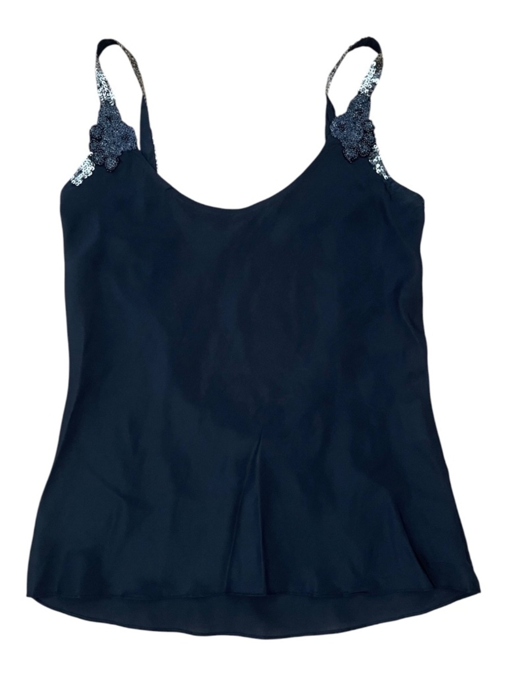 Nicole Farhi Vintage Y2K Beaded Sequin 100% Silk Camisole